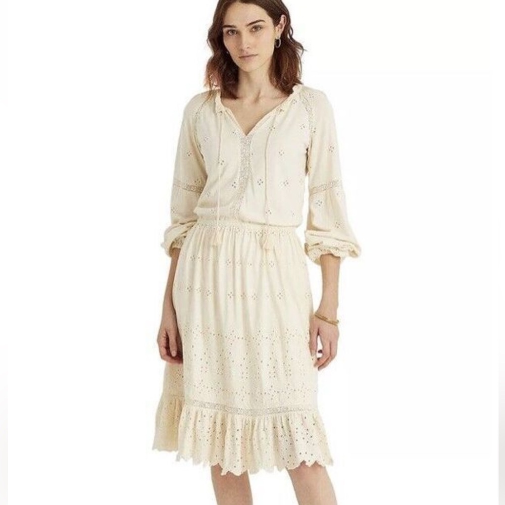 Lauren RL Black Label Cottagecore Romantic Eyelet Lace Dress w MEASUREMENTS! - Picture 16 of 16